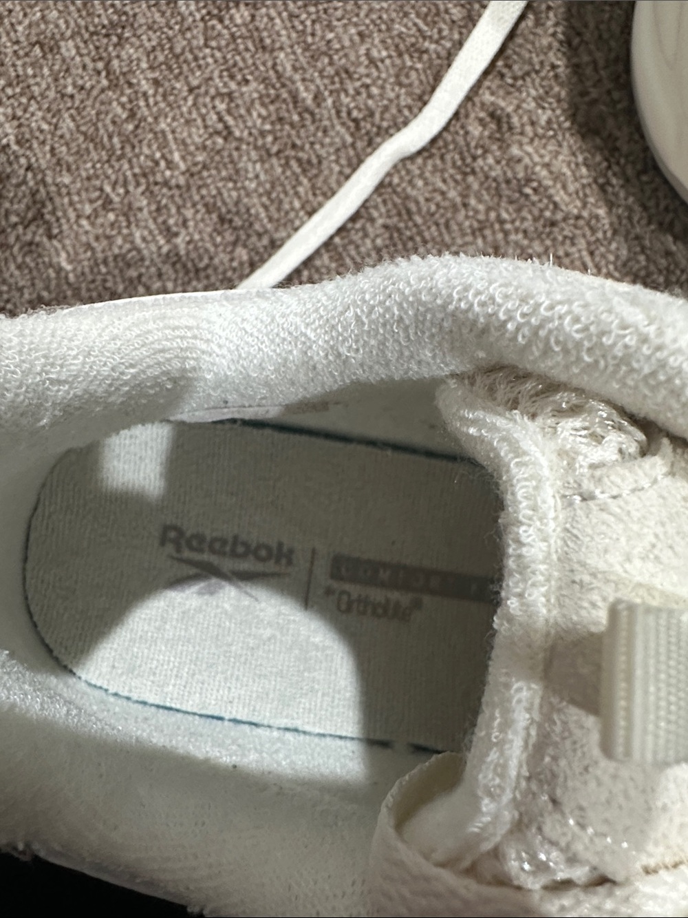 Reebok Women's Cream and Light Gray Sneakers - Picture 5 of 6